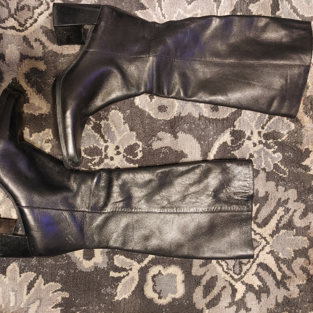 Nine West, over calf, square toed boots